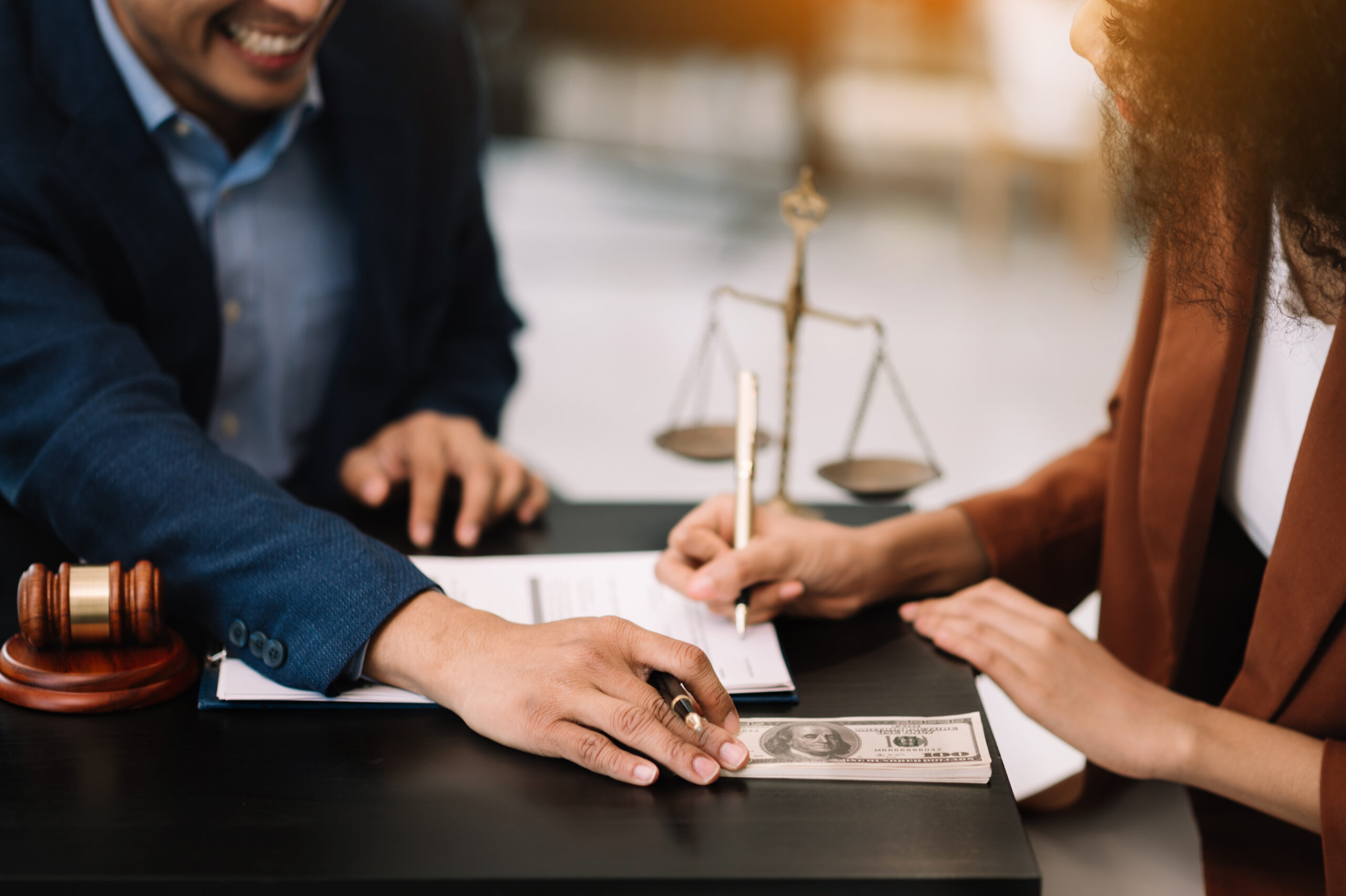 lawyers going over a contract